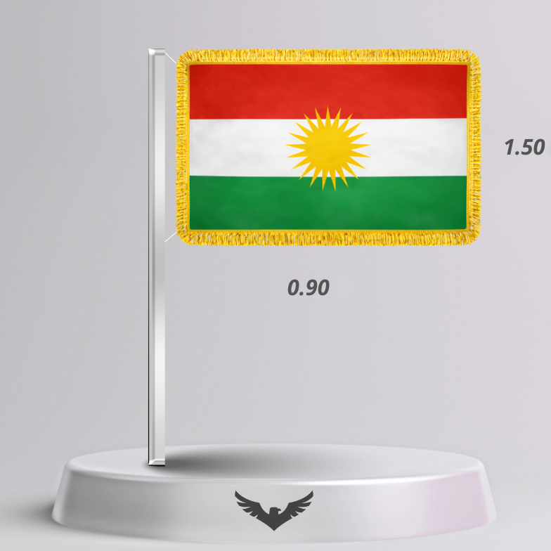 Drapeau Kurdistan cadre en pampille 150x90